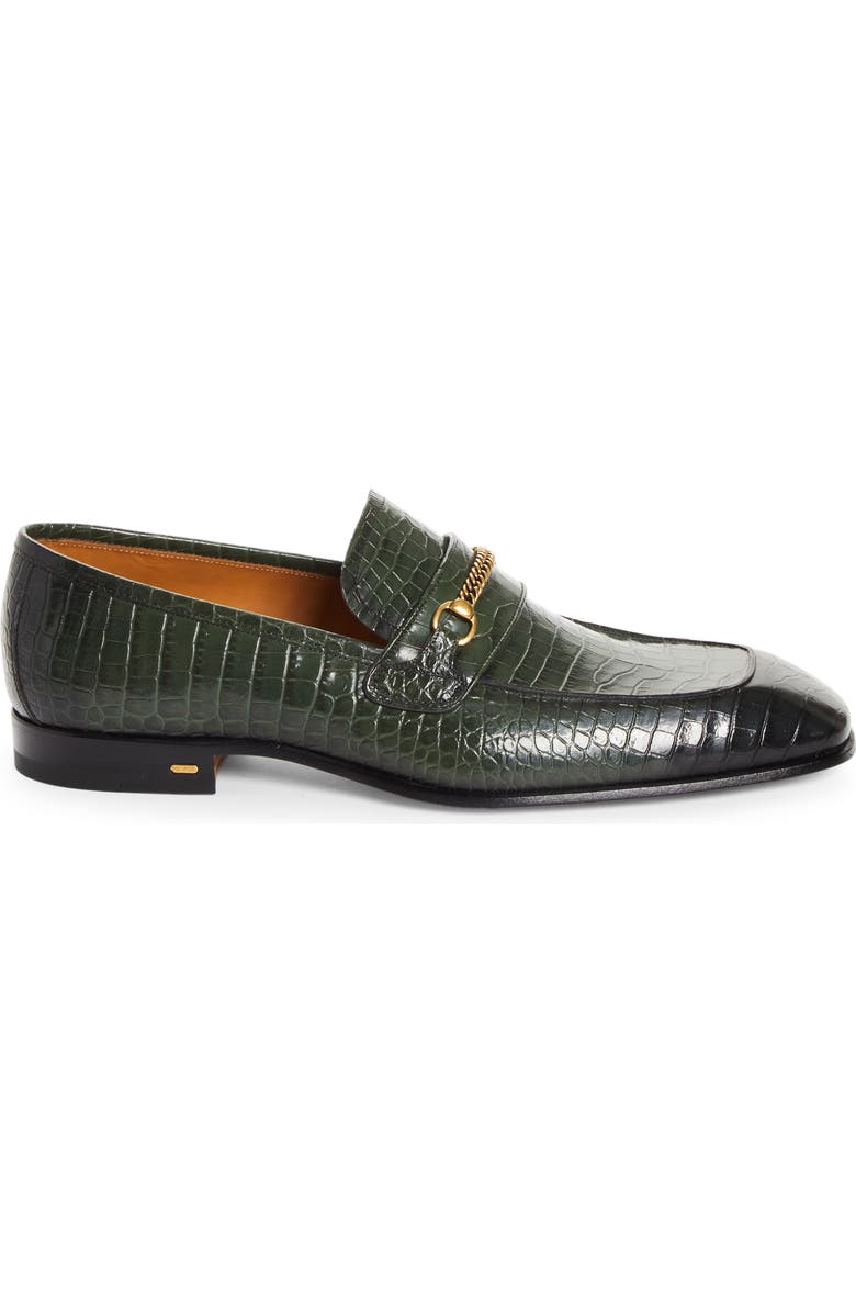 TOM FORD Bailey Chain Croc Embossed Loafer, Alternate, color,