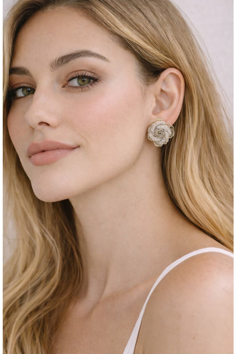 Annelyse Blossom Stud Earrings, Alternate, color, SILVER