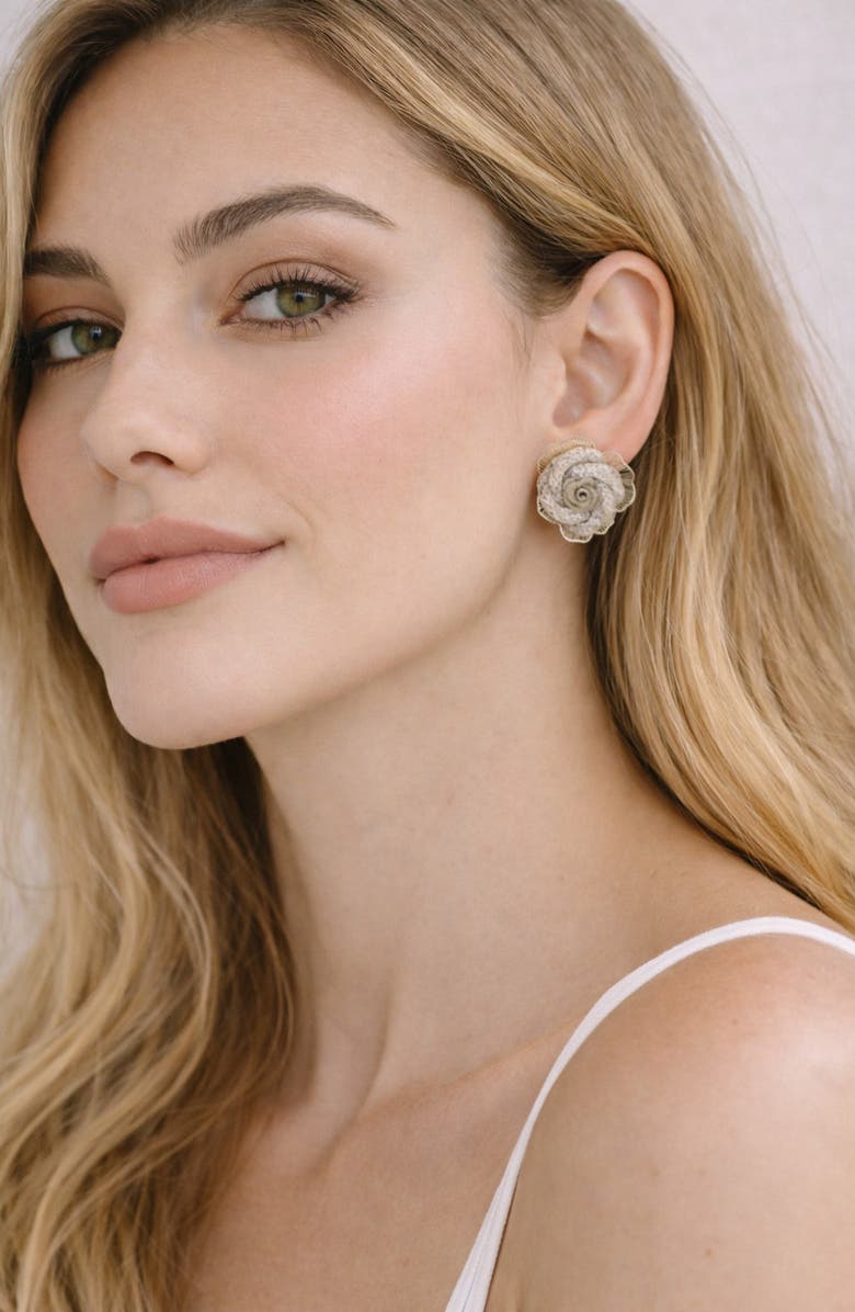 EYE CANDY LOS ANGELES Annelyse Blossom Stud Earrings, Alternate, color, Silver