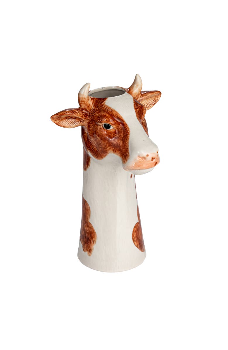 Storied Home Cow Vase, Main, color, Brown