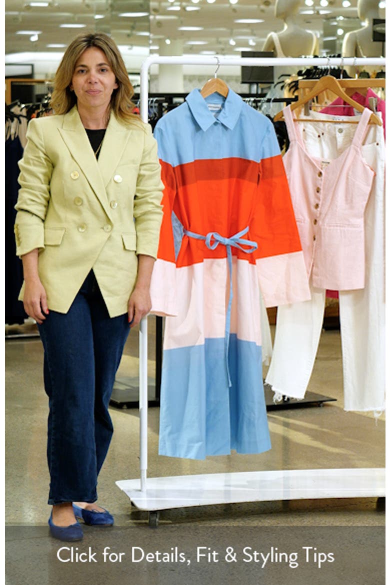 Luomus Hennika Colorblock Long Sleeve Cotton Coat Dress video