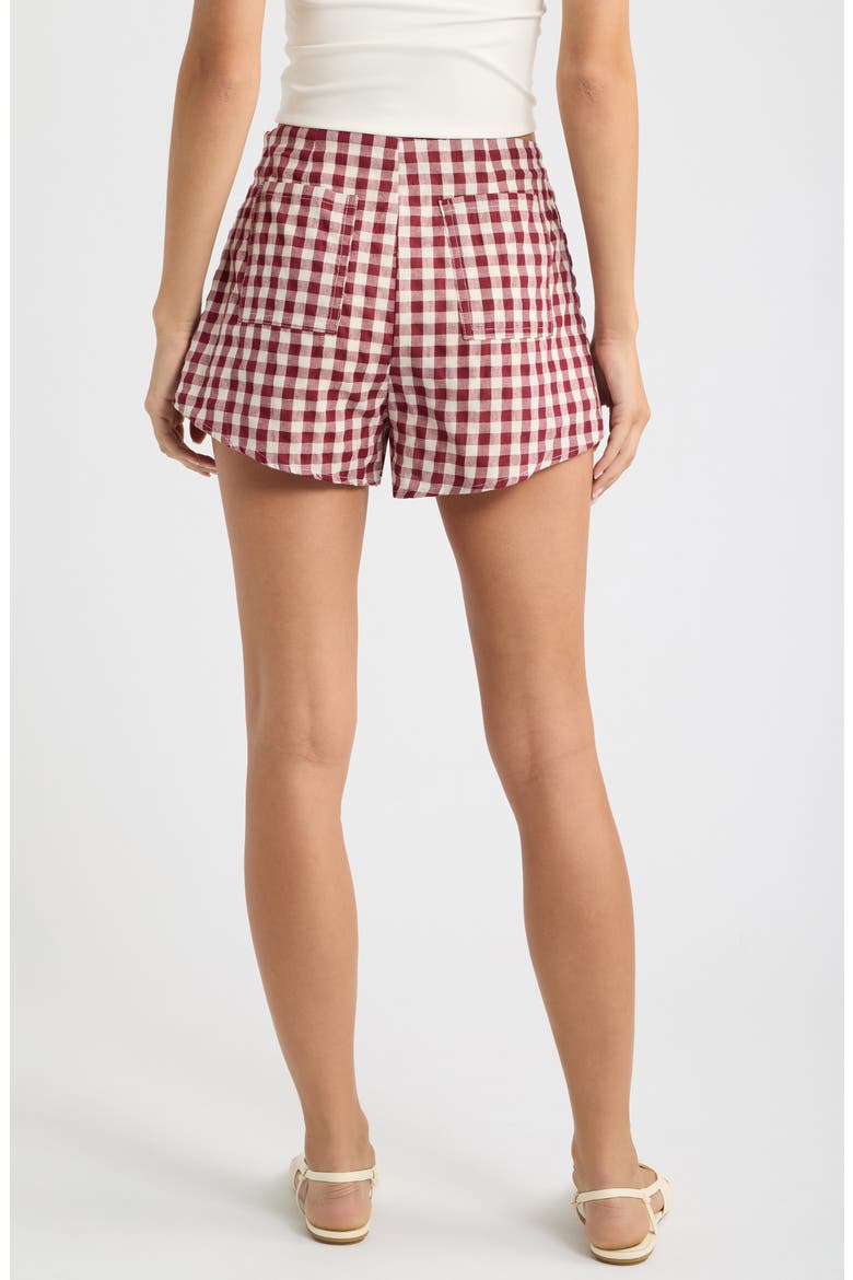 Landon Gingham High Rise Shorts, Alternate, color, BURGUNDY GINGHAM