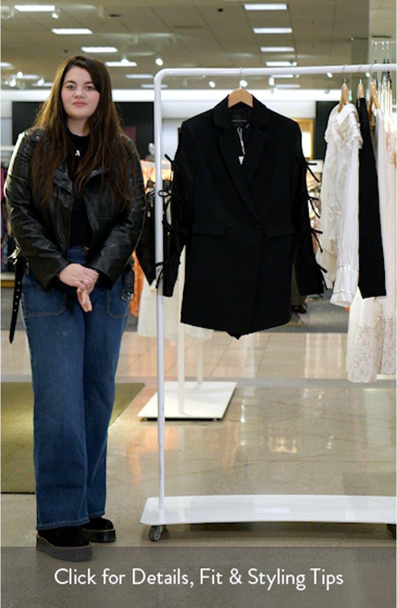 Bow Long Sleeve Blazer Romper, sales video thumbnail