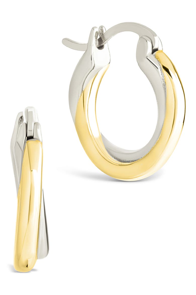 Janice Twisted Huggie Hoop Earrings, Main, color, SILVER/ GOLD MULTI
