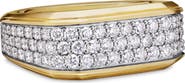 David Yurman Men's Deco Signet Ring in 18K Yellow Gold with Diamonds, 10mm