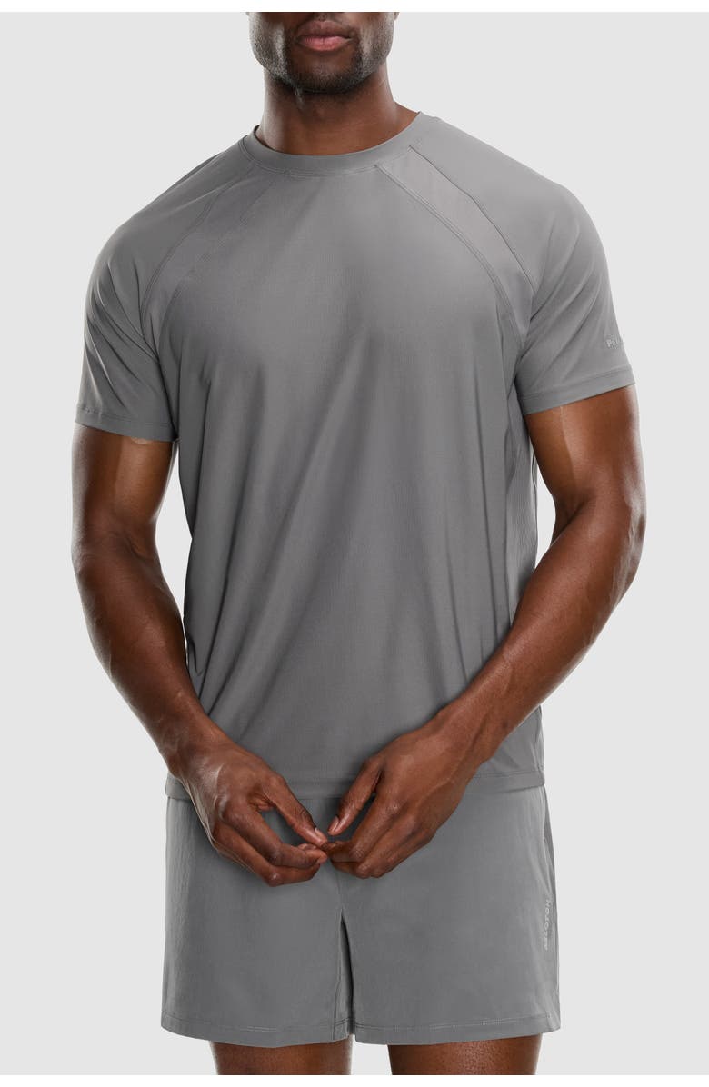 Peloton Essential Jersey Rib Short Sleeve, Main, color, Fossil Gray