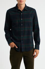 Vince Holme Plaid Cotton Corduroy Button-Up Shirt