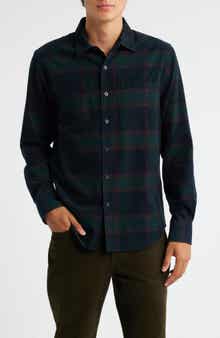 Vince Holme Plaid Cotton Corduroy Button-Up Shirt