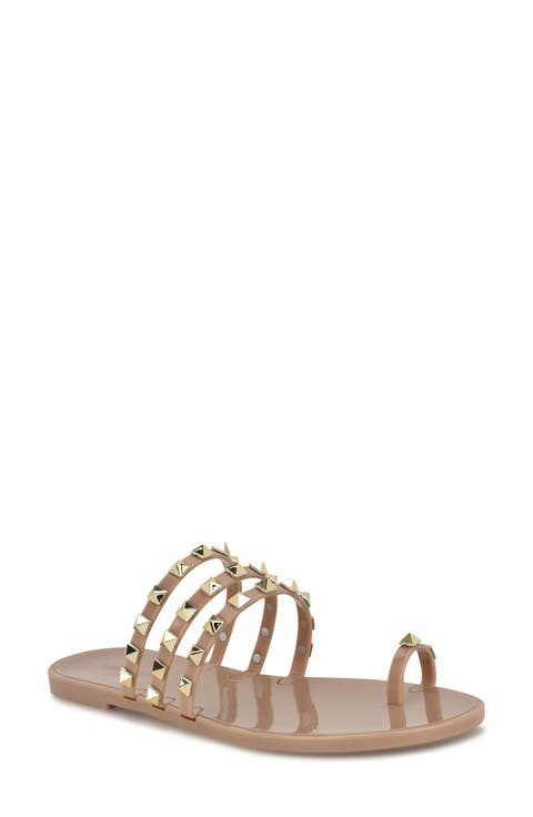 Centy Studded Toe Loop Sandal (Women)
