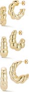 GLAZE JEWELRY Gold Plated Hoop Earrings Set