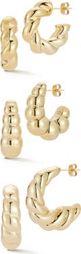 GLAZE JEWELRY Gold Plated Hoop Earrings Set