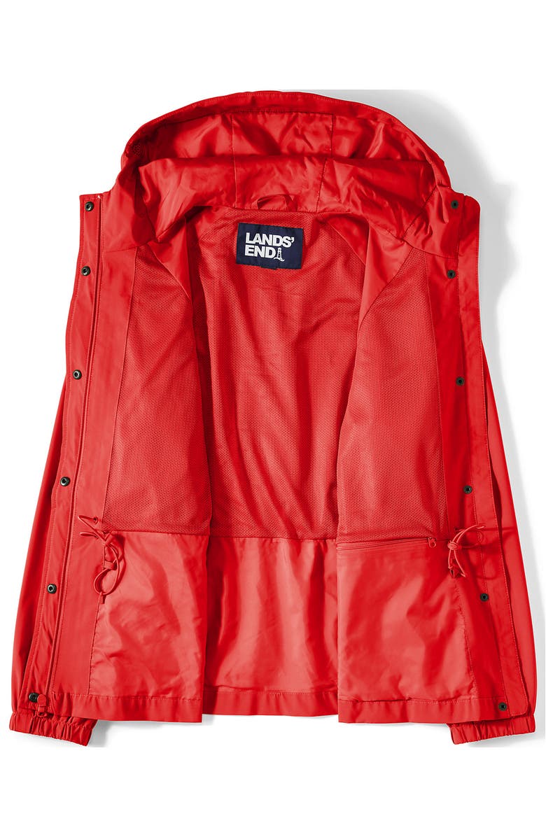 Lands' End Squall Packable Rain Jacket, Alternate, color, Coral Red