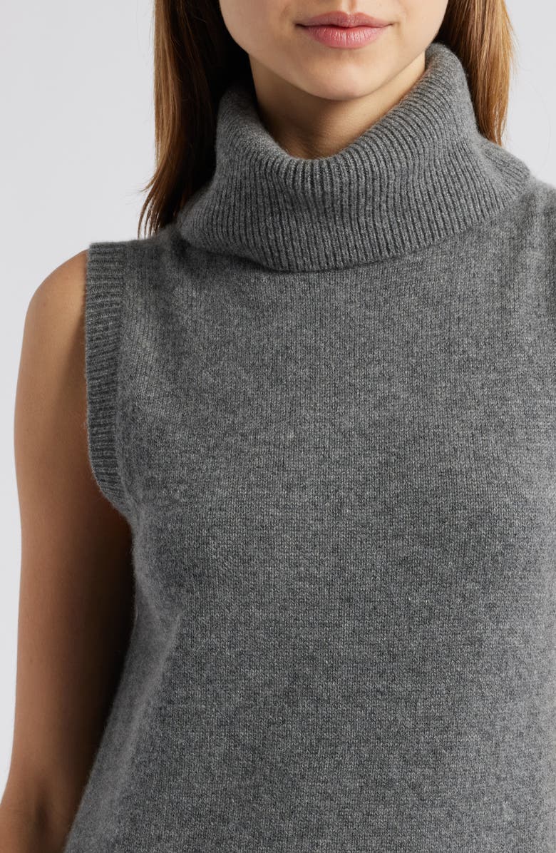 Reformation Holland Turtleneck Cashmere Blend Sweater Dress, Alternate, color, Thunder