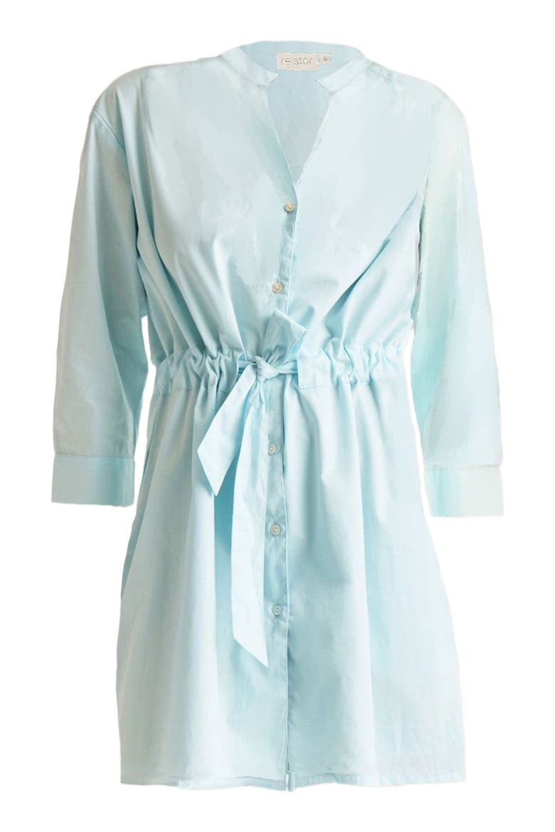 Short Tie Waist Dress, Alternate, color, Summer Blue
