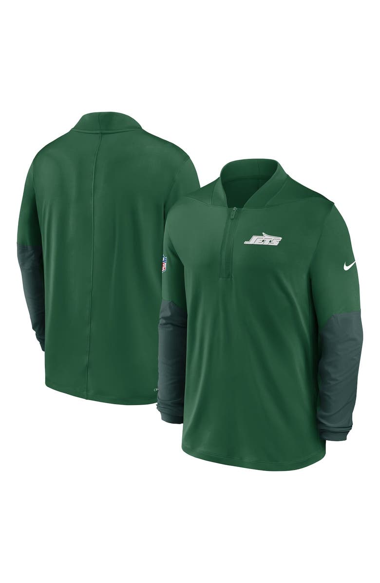 Nike Men's Nike Green New York Jets Sideline Dri-FIT Half-Zip Pullover, Alternate, color, Green