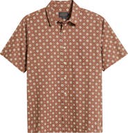 Pendleton Shoreline National Park Print Short Sleeve Cotton Button-Up Shirt