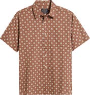 Pendleton Shoreline National Park Print Short Sleeve Cotton Button-Up Shirt