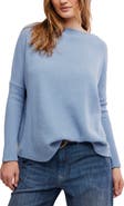 Free People Latte Blue Oversize Thermal Top