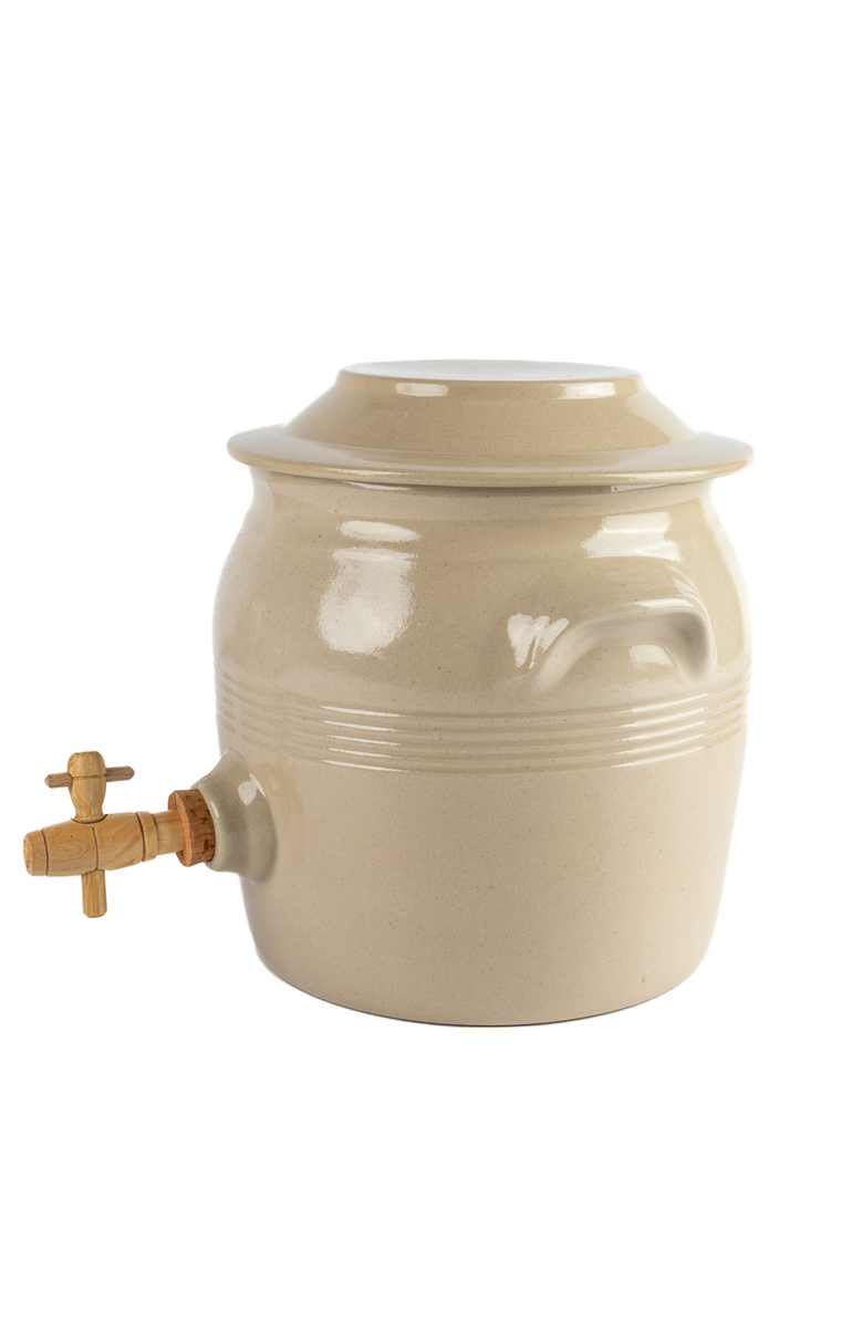 Une Vie Nomade Vintage Vinegar Berry Jar with Lid, Alternate, color, White - Medium