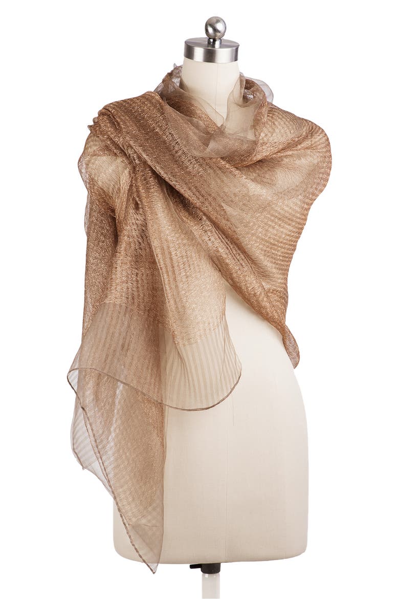 Silk Shimmering Scarf, Alternate, color, COPPER