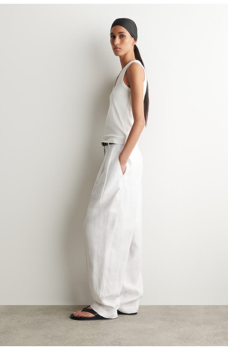 COS Cotton V-neck Tank Top, Alternate, color, White