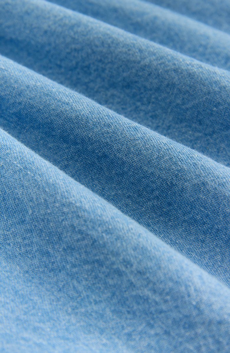 NEXT Kids' Daisy Embroidered Long Sleeve Denim Dress, Alternate, color, Blue