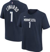 Nike Youth Anthony Edwards Navy Minnesota Timberwolves Icon Name & Number T-Shirt