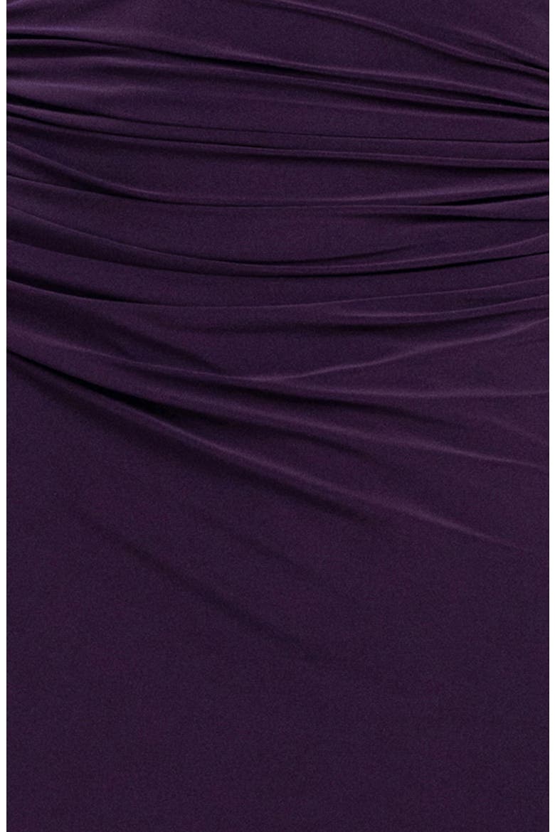 Beaded Mock Neck Column Gown, Alternate, color, PLUM/ SILVER