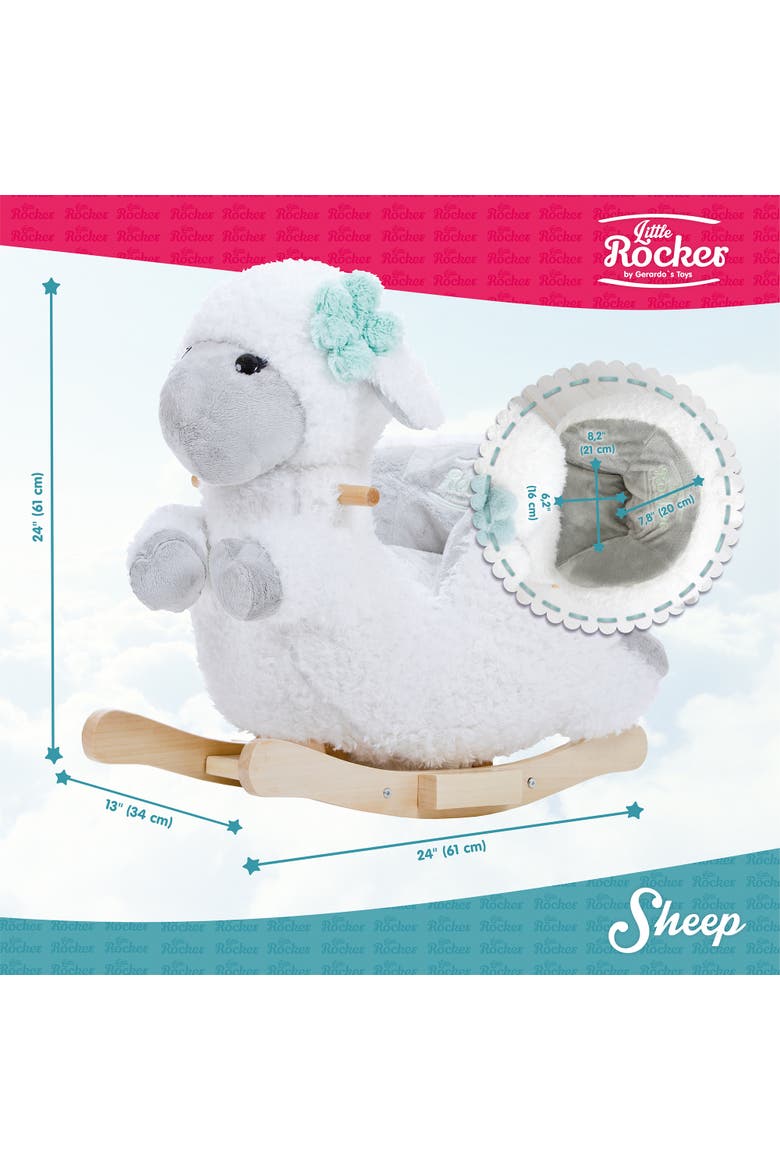 Little Rockers Sheep Wooden Plush Ride, Alternate, color, Multicolored