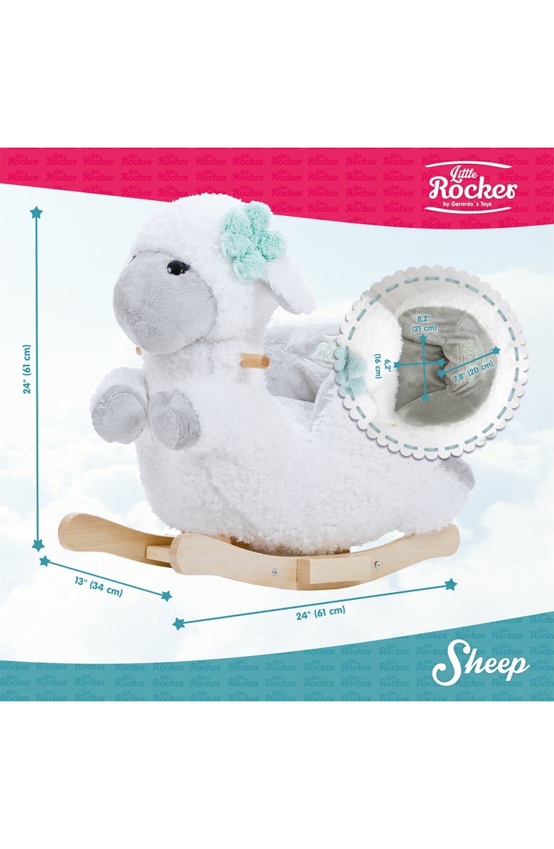 Gerardo´s Toys Little Rockers Sheep Wooden Plush Ride, Alternate, color, Multicolored