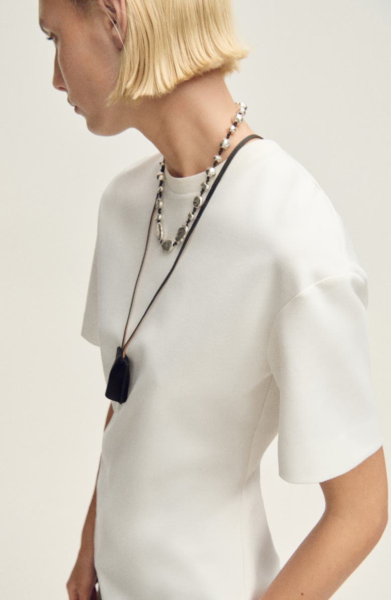 MANGO Fitted T-Shirt, Alternate, color, White