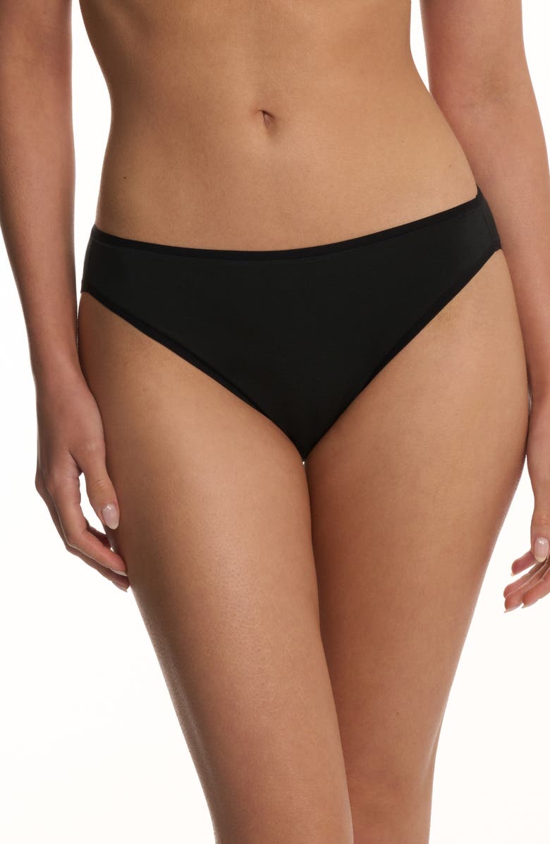 Natori Bliss Bare Cotton Bikini, Main, color, Black