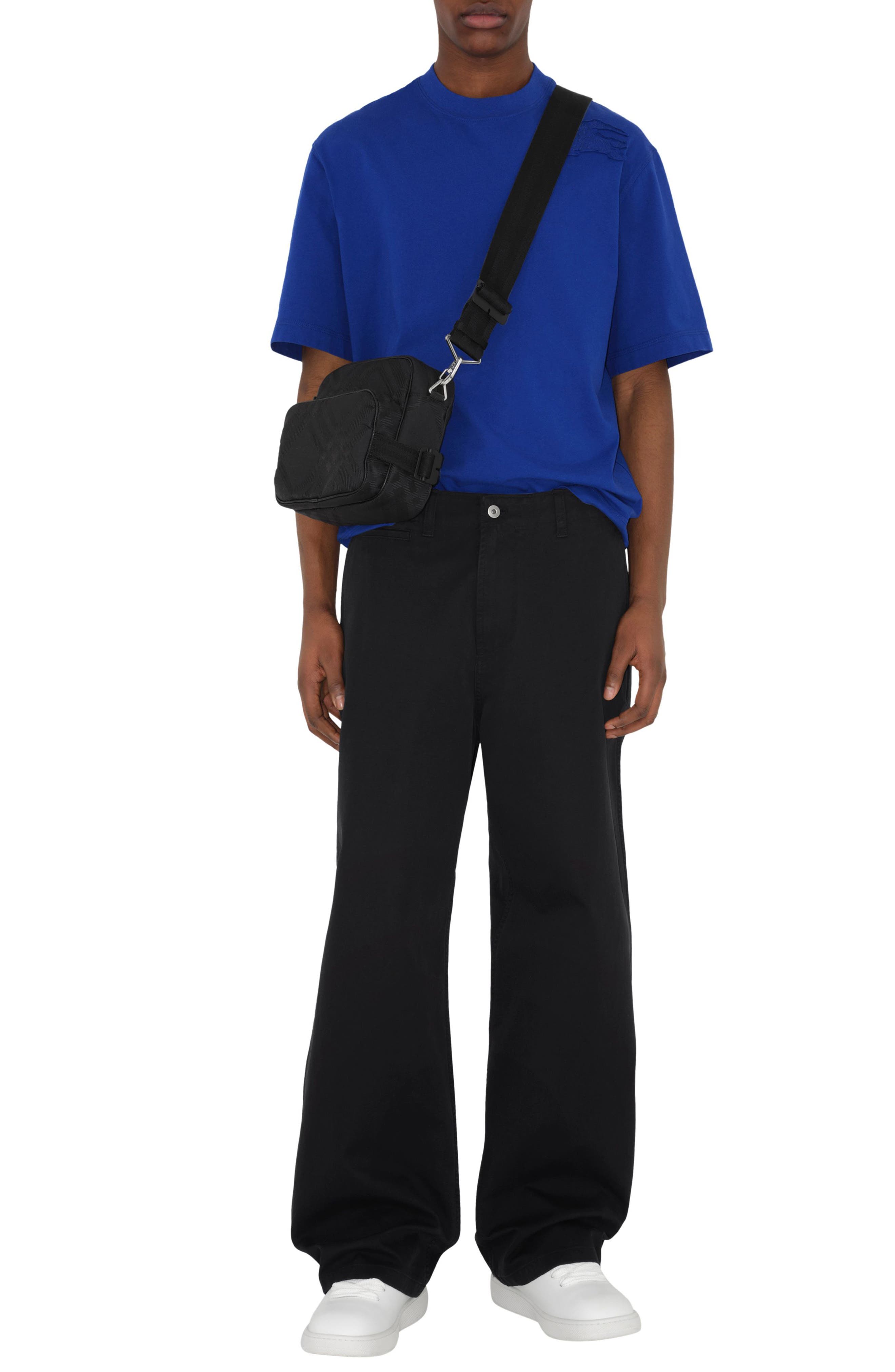 Burberry Check Jacquard Nylon Crossbody Bag, Alternate, color, 