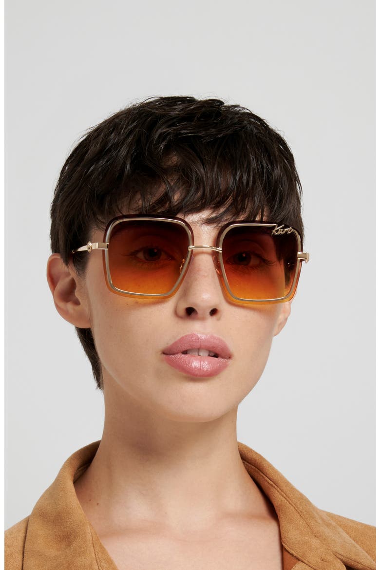 61mm Square Sunglasses, Alternate, color, GOLD/ PLUM SF