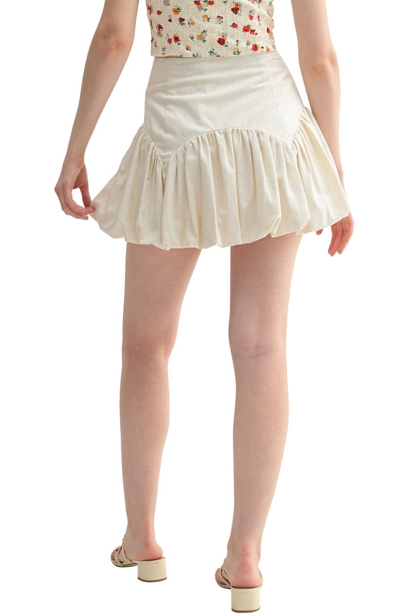 All in Favor Bubble Hem Miniskirt, Alternate, color, Oatmeal