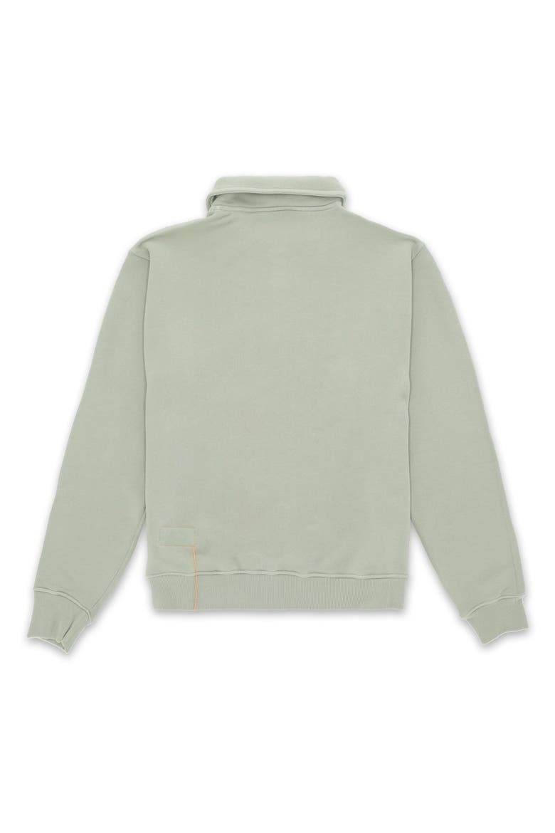 Woven Zip-Up Sweatshirt, Alternate, color, Sage Green