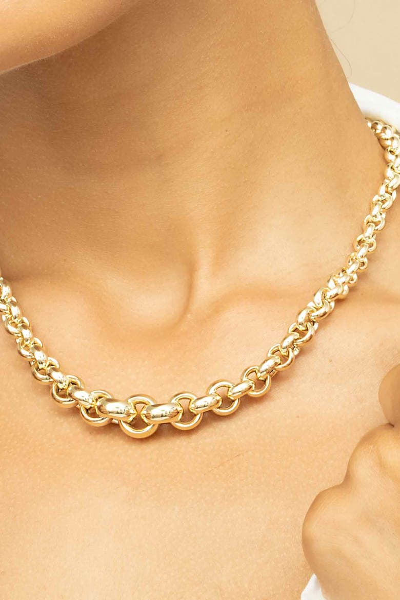 Penthouse Link Necklace, Alternate, color, Yellow Gold