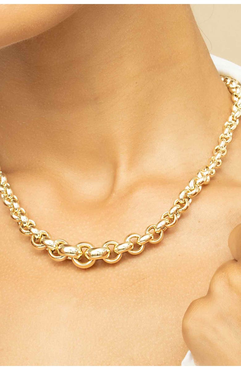 Oradina Penthouse Link Necklace, Alternate, color, Yellow Gold