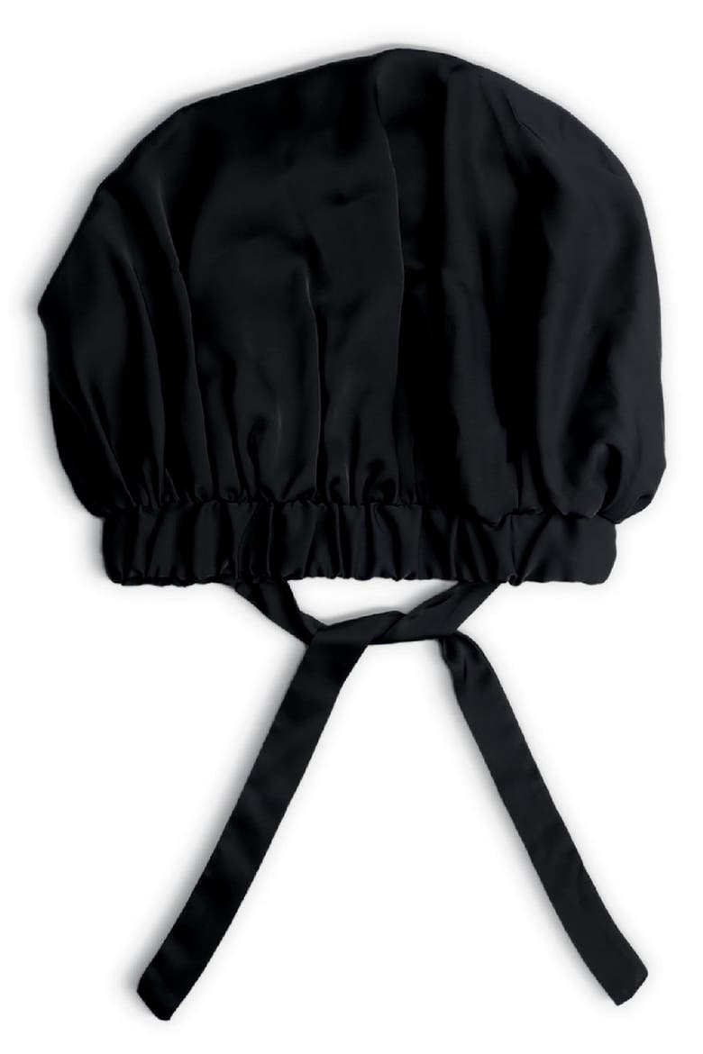 Satin Sleep Bonnet, Main, color, BLACK