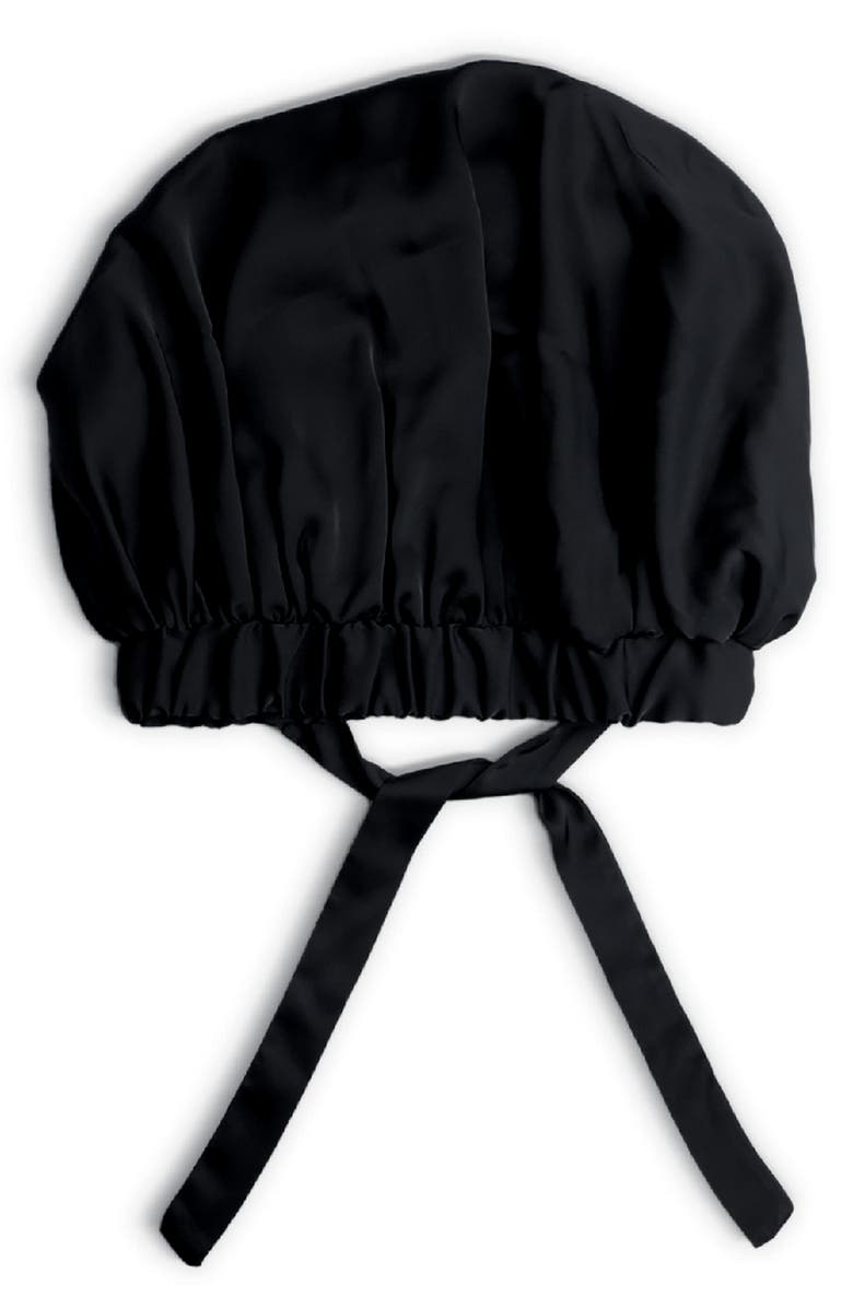 Kitsch Satin Sleep Bonnet, Main, color, Black
