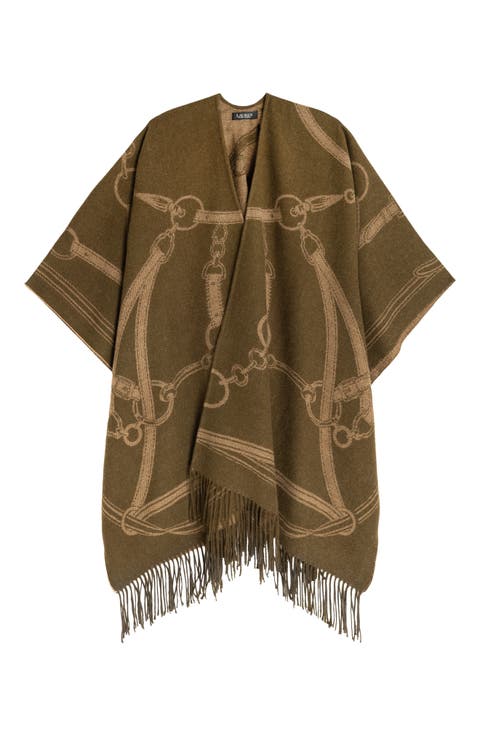 Equestrian Jacquard Oversized Ruana