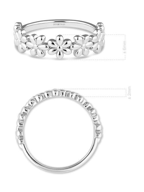Devata Daisy Flower Ring In Metallic