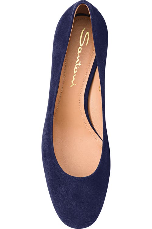 SANTONI SUEDE LOW-HEEL PUMP