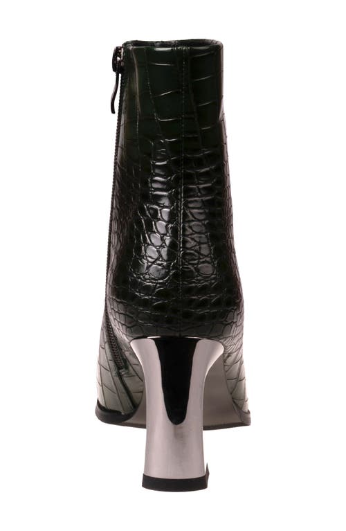 Ninety Union Lima Croc Embossed Boot In Green