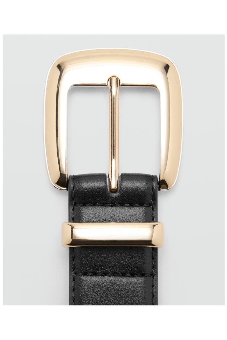 Square Buckle Faux Leather Belt, Alternate, color, BLACK
