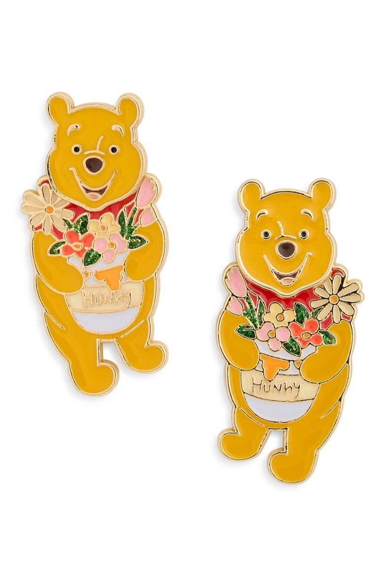 x Disney® Winnie the Pooh Spring Drop Earrings, Main, color, GOLD MULTI