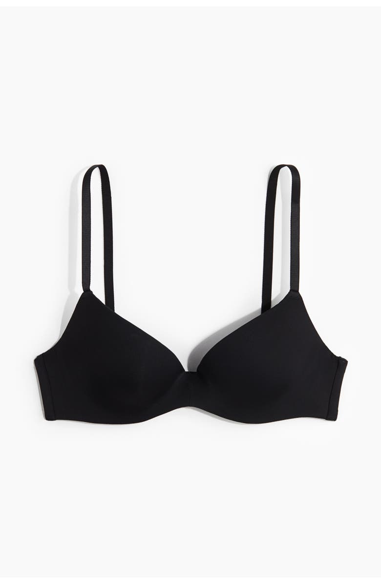 H&M Microfibre Super Push-up Bra, Alternate, color, Black