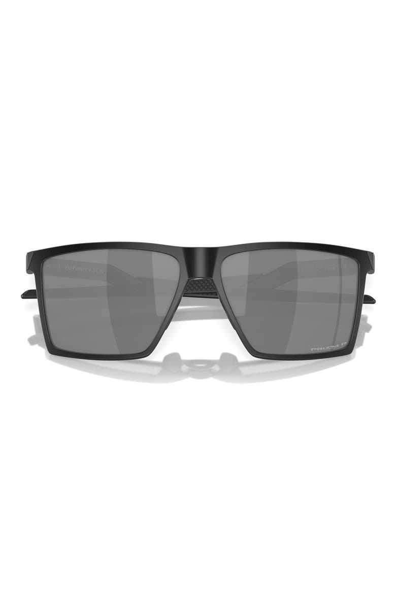 Futurity Sun 57mm Polarized Square Sunglasses, Alternate, color, SHINY BLACK