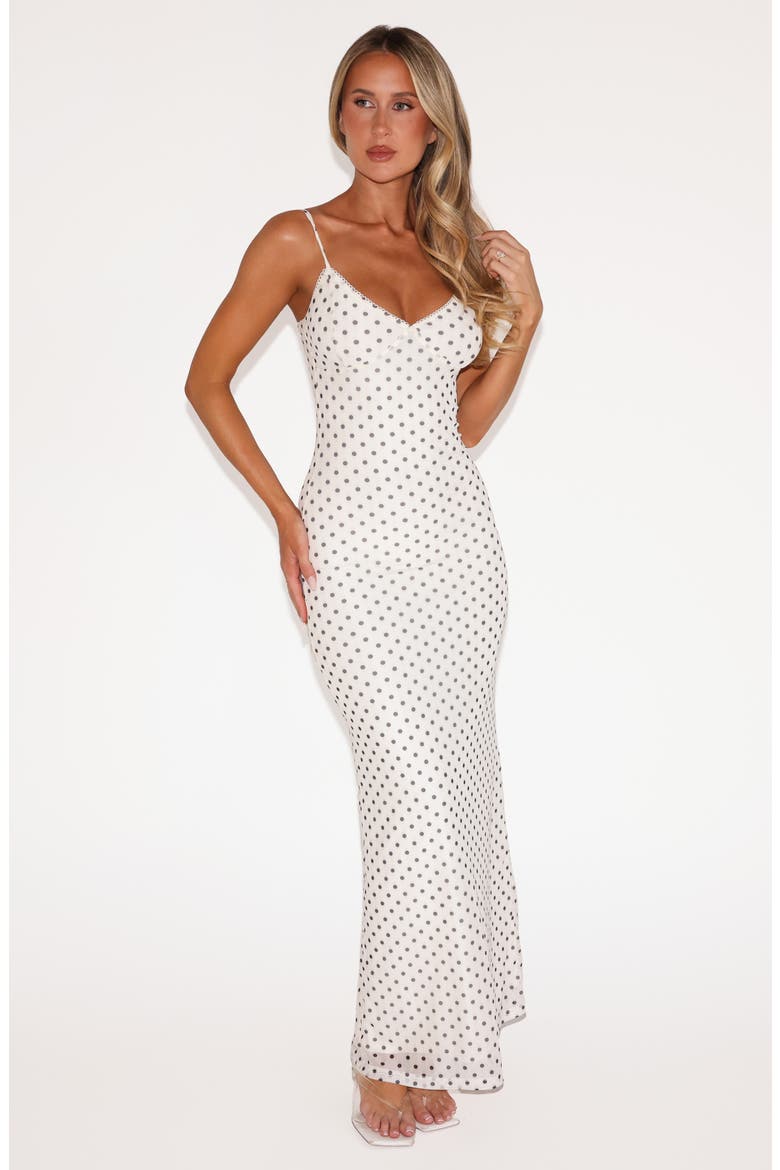 Julianna Printed Maxi Dress, Alternate, color, CREAM POLKA DOT