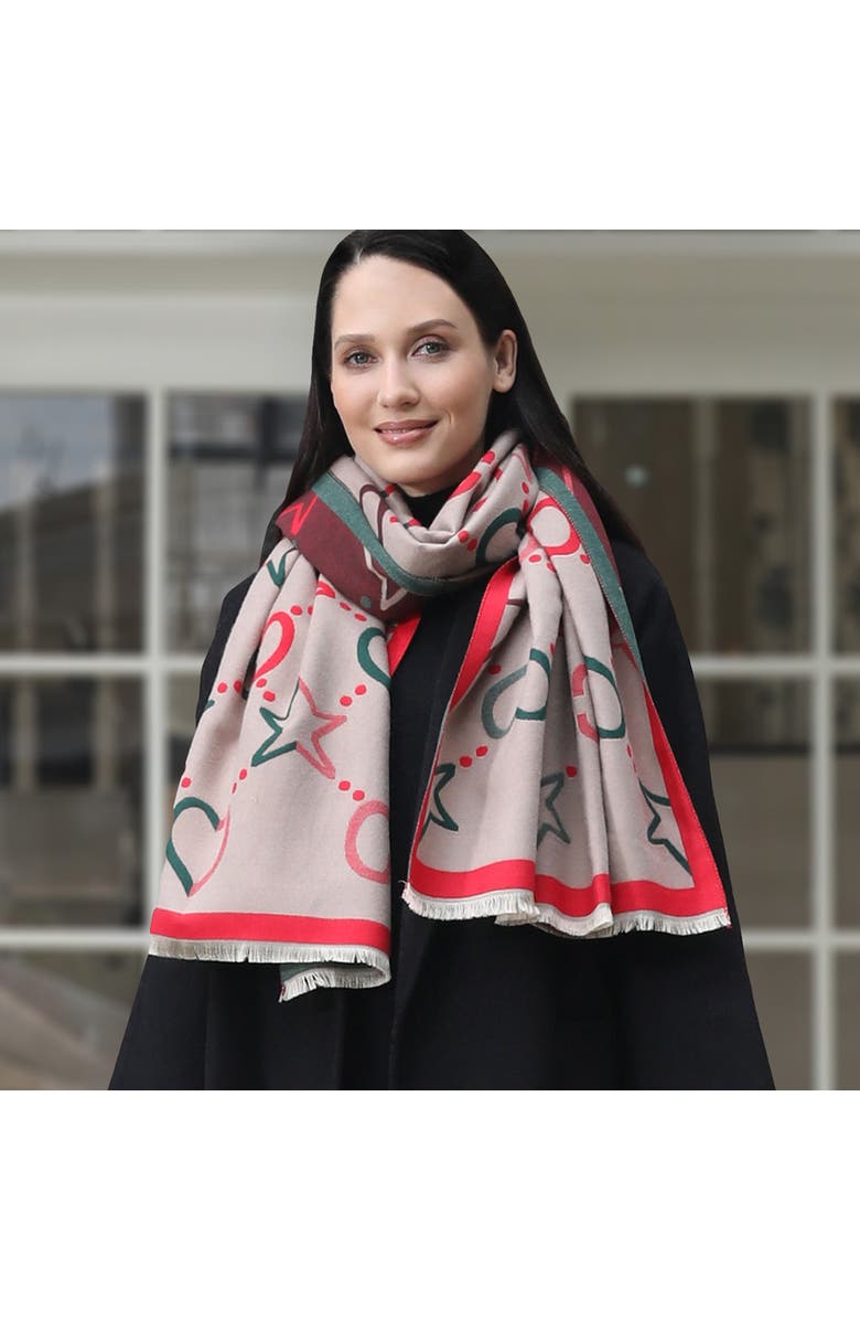 Youzey The Astra Scarf, Alternate, color, Cream/Red/Teal